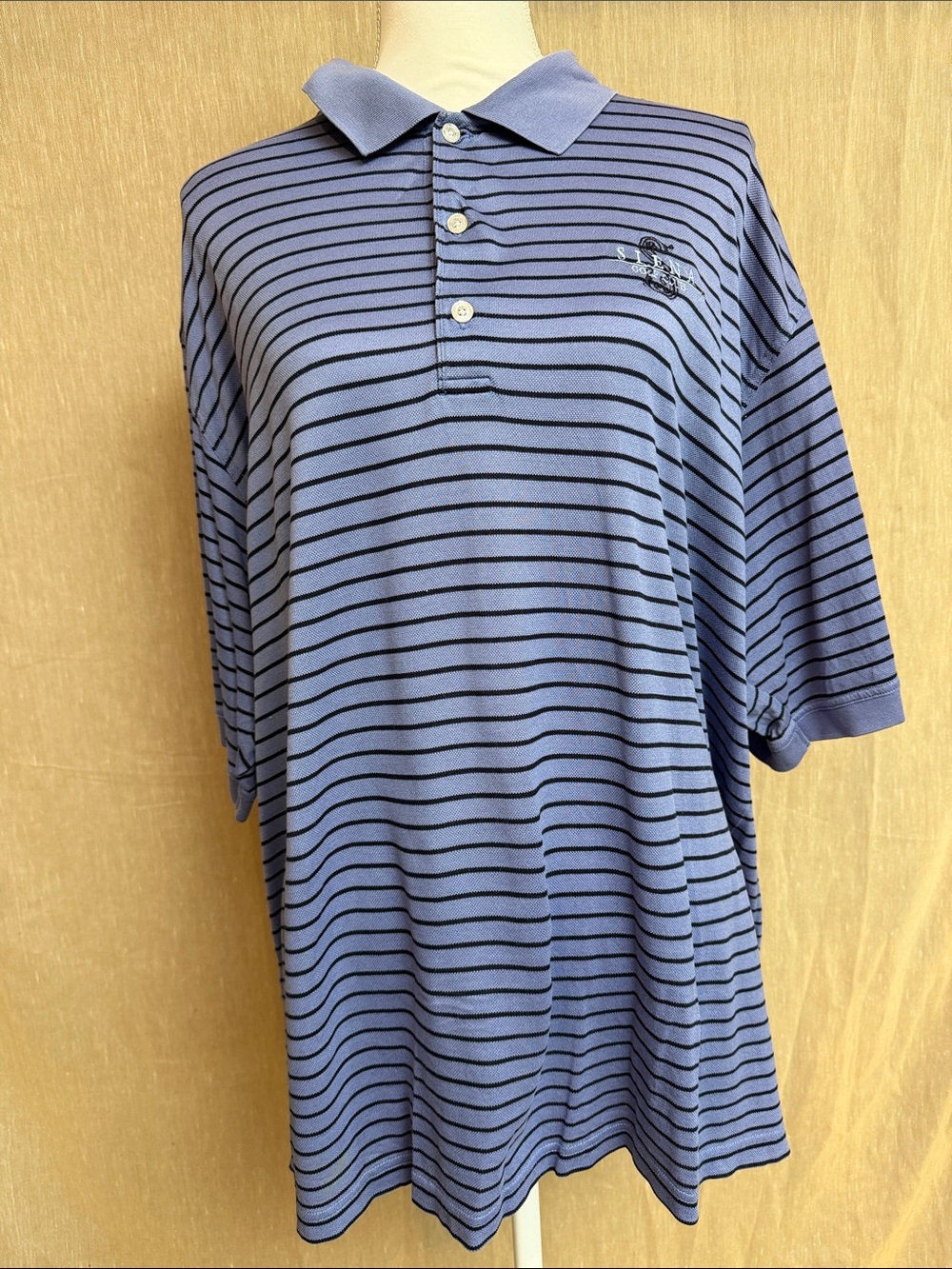 Bobby Jones Striped Polo in Periwinkle and Black
